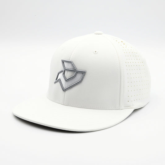 Demarini White Performance Flexfit - White/Silver Logo