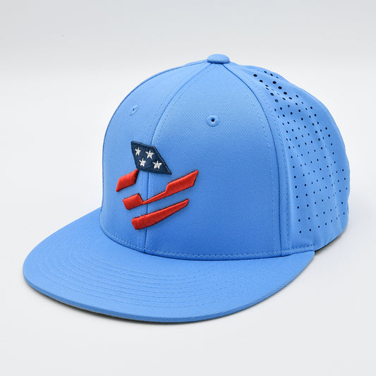 DeMarini Stars & Stripes Columbia Blue Performance Flexfit